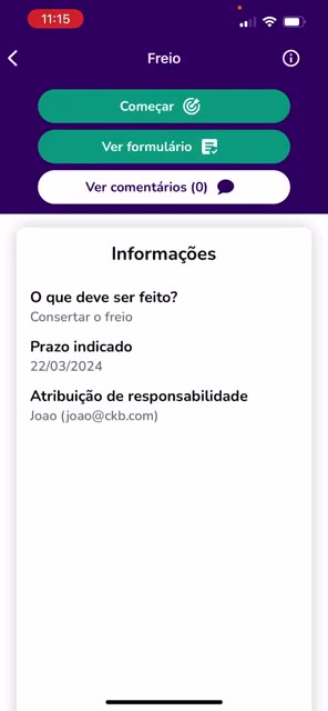 Tela de detalhes do plano com o botão Começar e o bloco Informações